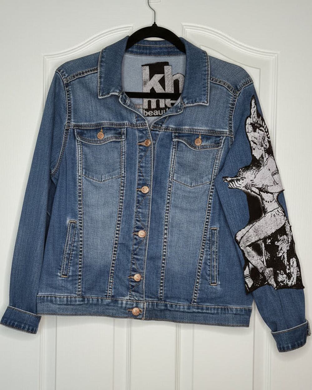 Custom Upgraded Women's Stretch Denim Jacket – L